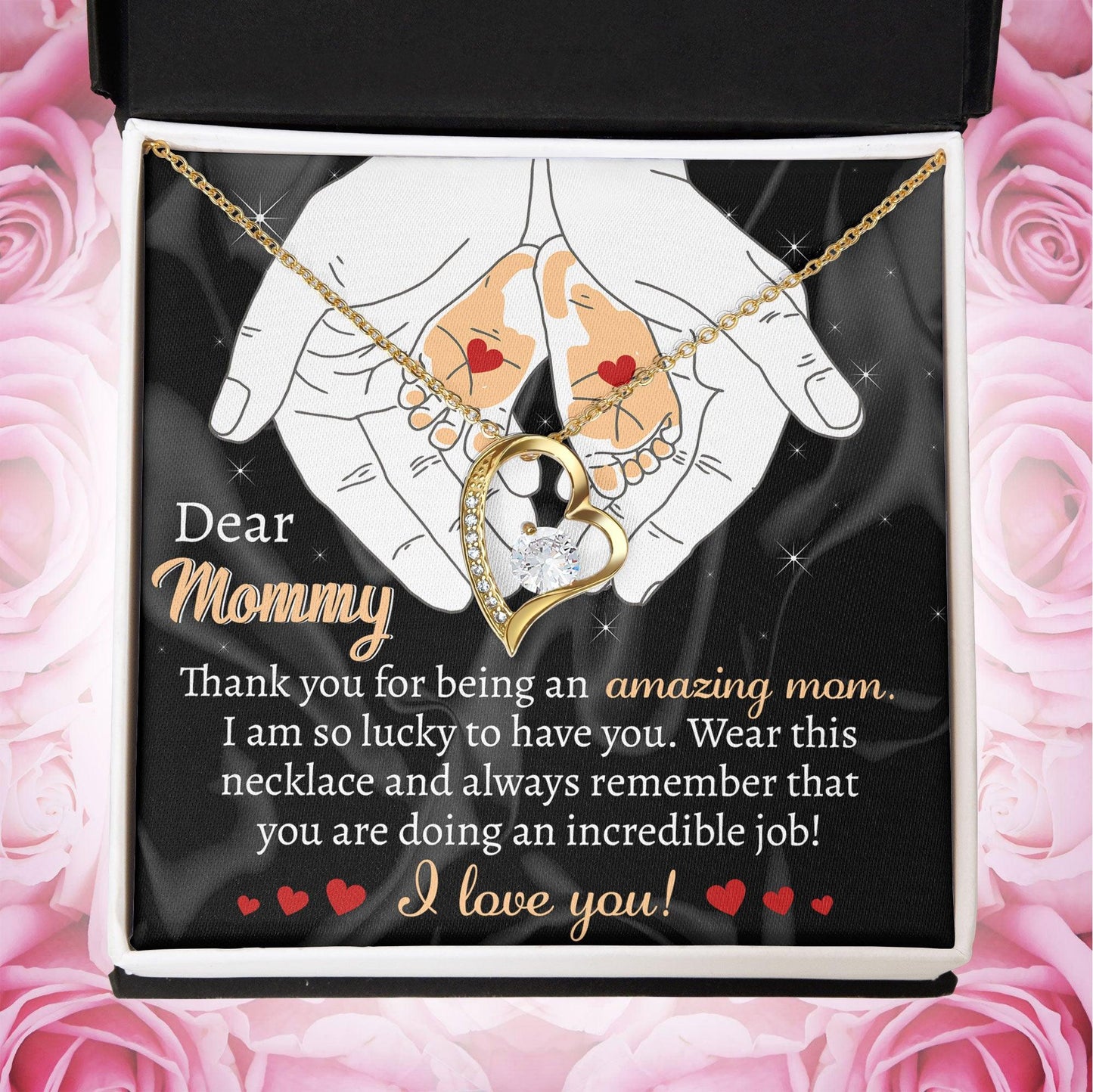 Gift for the Expectant Mom You are Doing An Incredible Job Forever Love Heart Pendant Necklace - Mallard Moon Gift Shop
