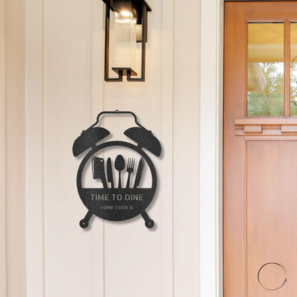 Food Time Kitchen Timer Custom Name Indoor Outdoor Steel Wall Sign - Mallard Moon Gift Shop