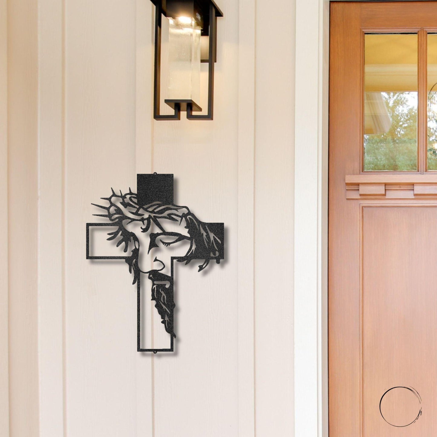 Jesus Crown of Thorns Steel Cross Sign Christian Metal Wall Decor Made in USA - Mallard Moon Gift Shop