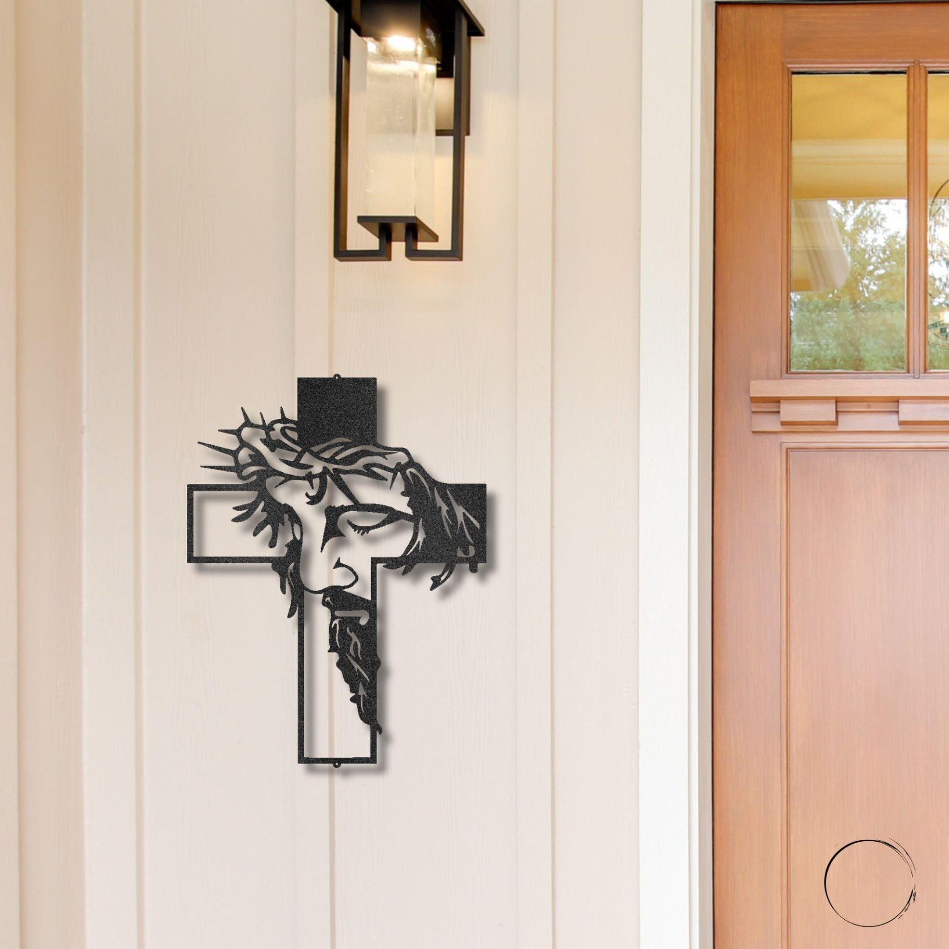 Jesus Crown of Thorns Steel Cross Sign Christian Metal Wall Decor Made in USA - Mallard Moon Gift Shop