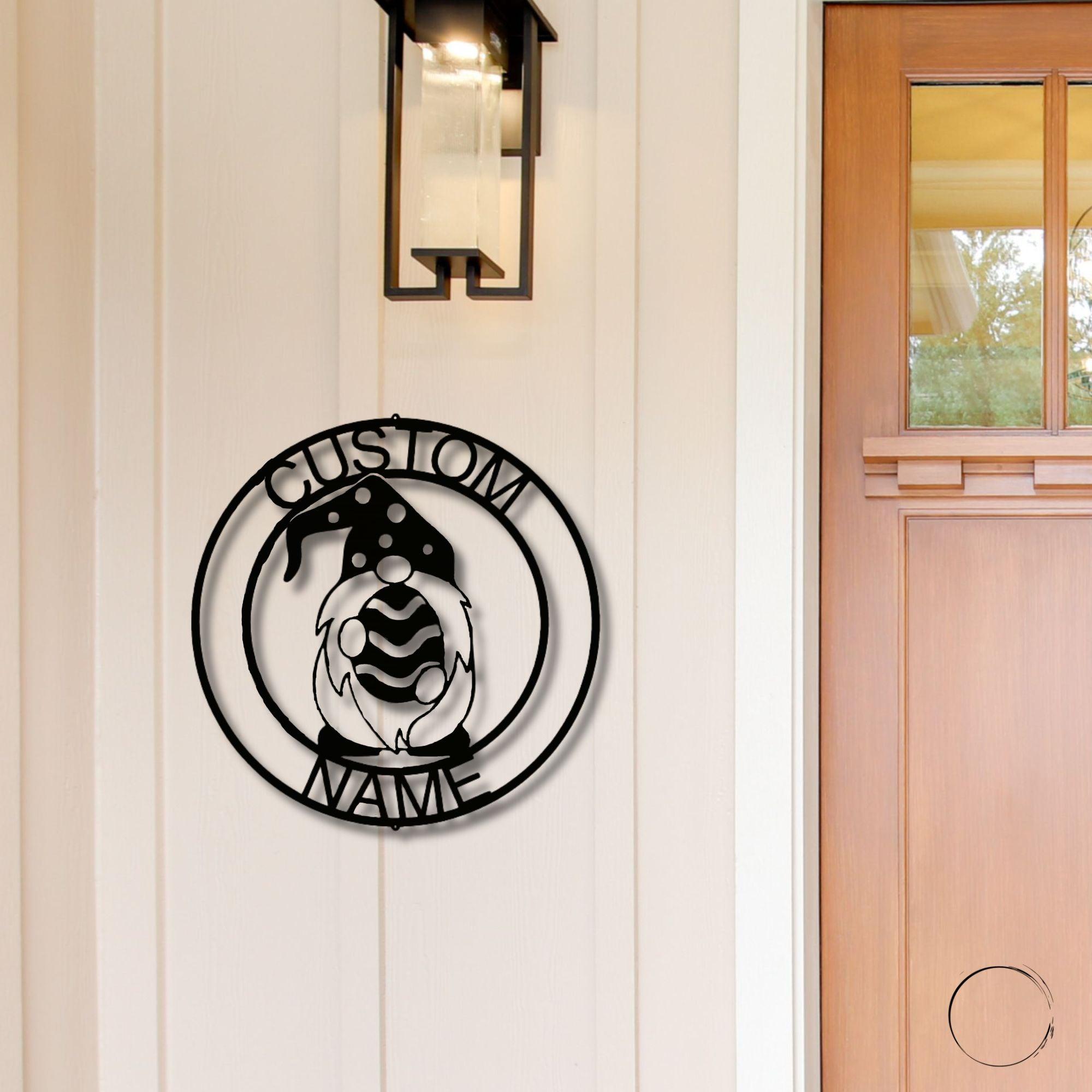 Gnome Easter Egg Custom Name Metal Art Wall Sign Home Decor - Mallard Moon Gift Shop