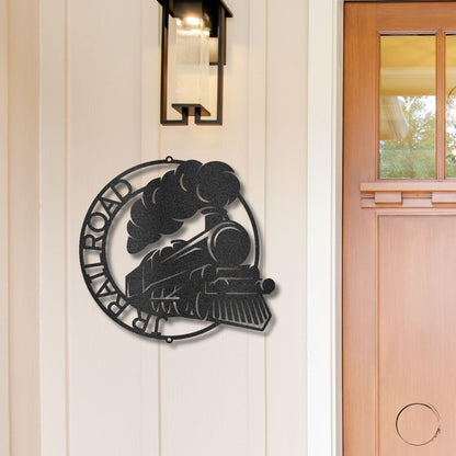 Steam Locomotive Train Custom Name Metal Art Wall Sign - Mallard Moon Gift Shop