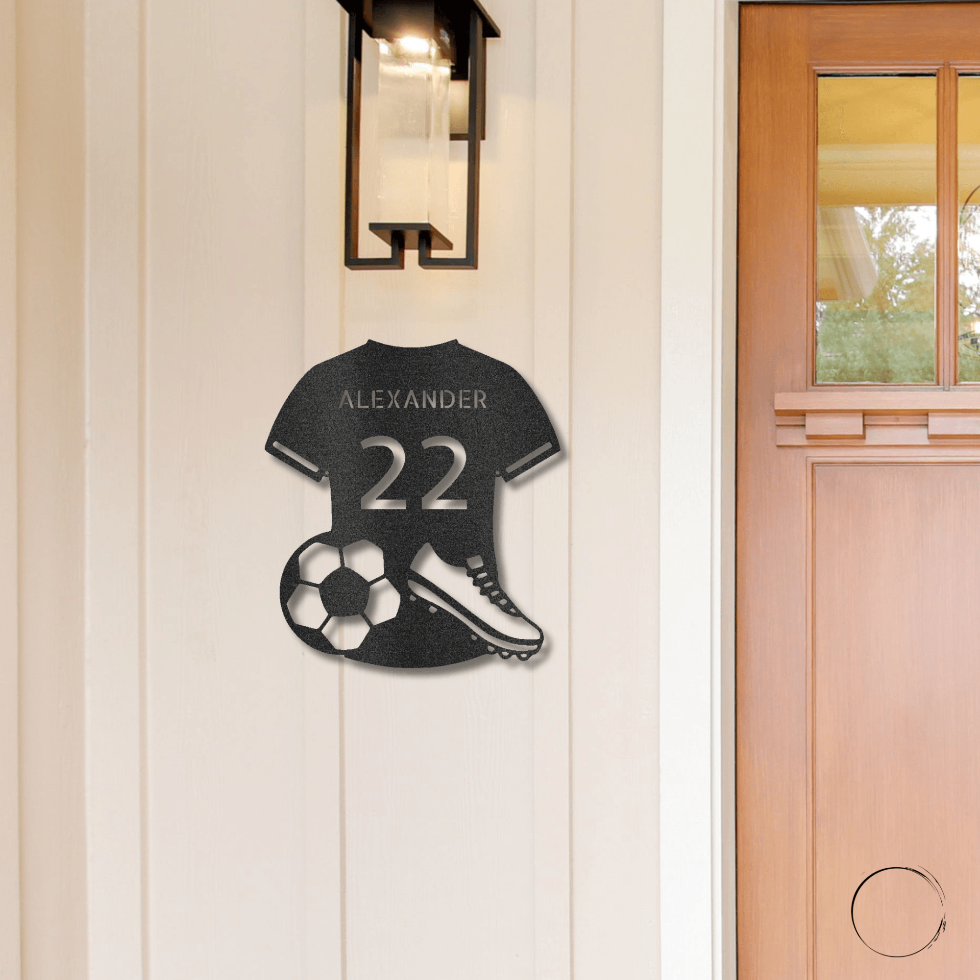 Soccer Jersey Monogram Custom Name Steel Sign Metal Wall Art - Mallard Moon Gift Shop