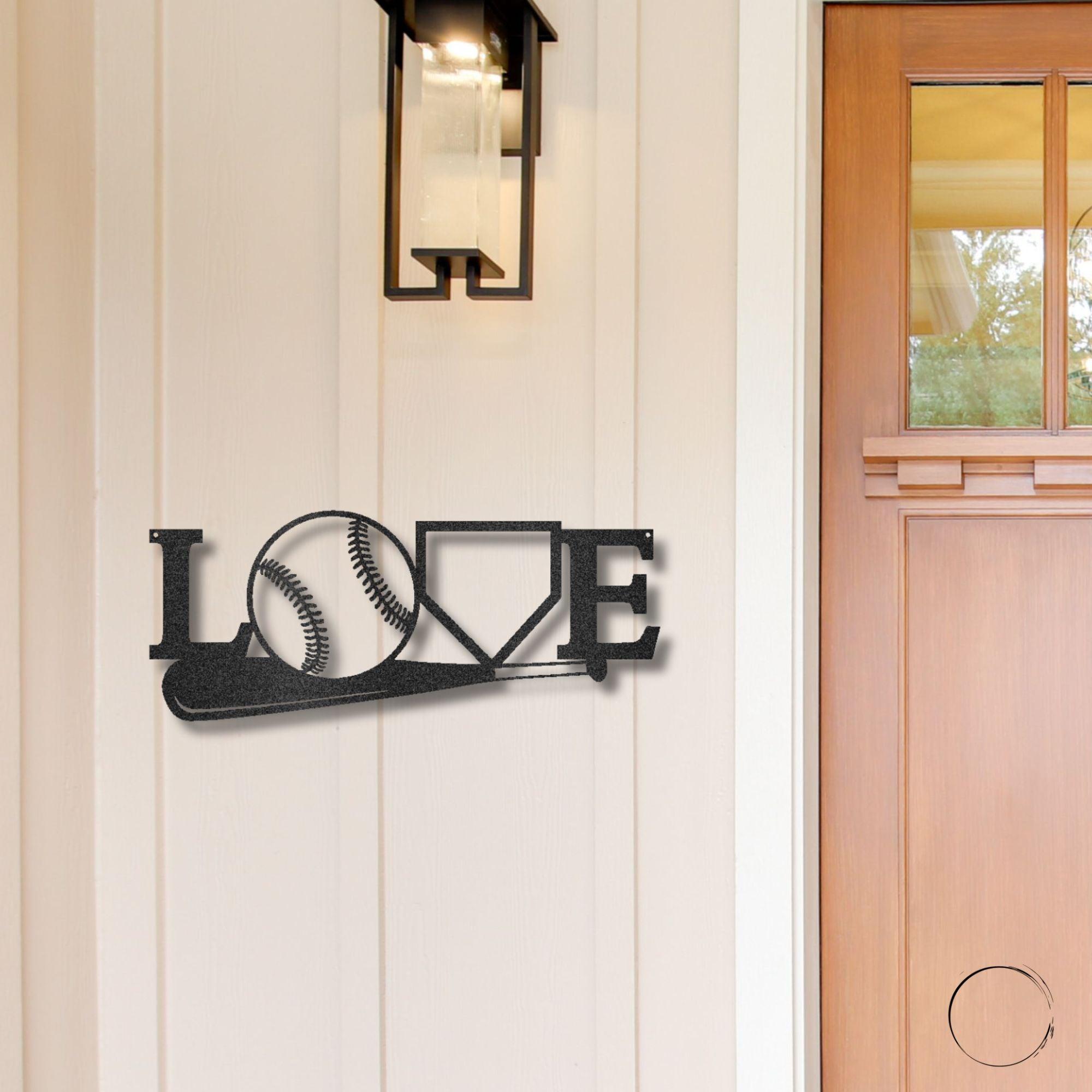 Baseball Love the Game Metal Art Wall Sign - Mallard Moon Gift Shop