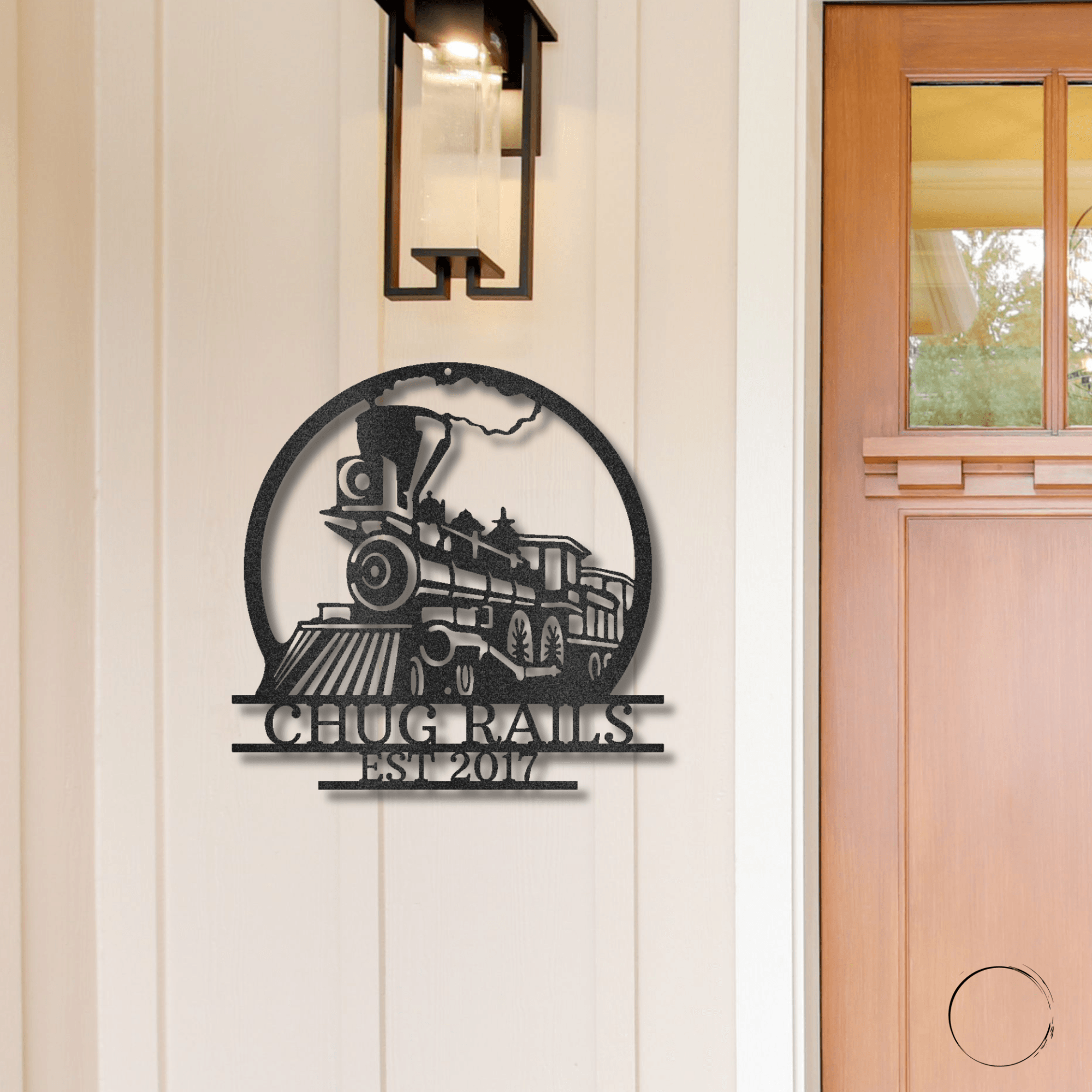 Vintage Steam Locomotive Train Personalized Name Metal Art Wall Sign - Mallard Moon Gift Shop