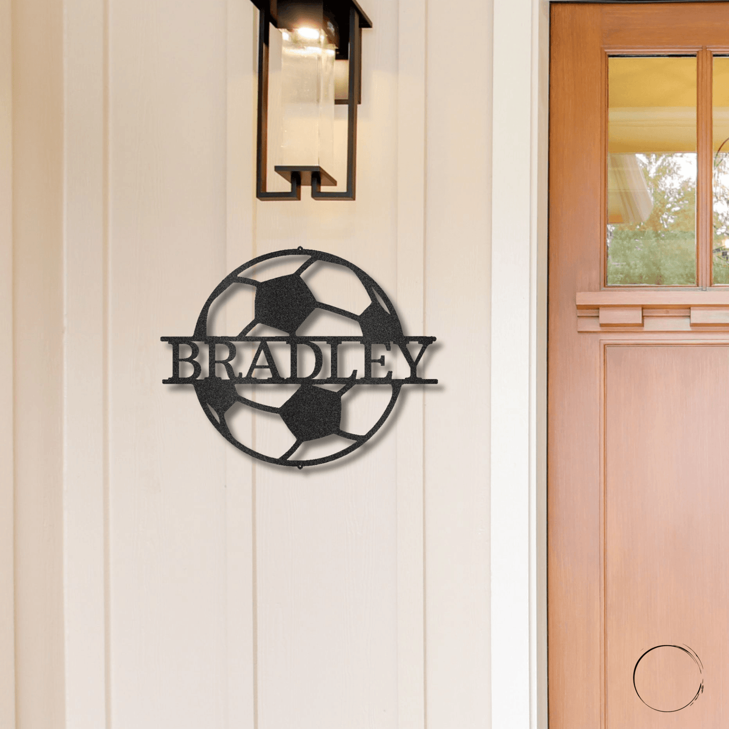 Soccer Ball Custom Name Steel Wall Sign - Mallard Moon Gift Shop