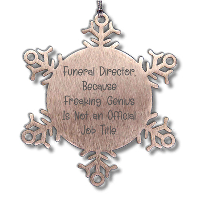 Funeral Director Funny Snowflake Ornament Gifts from Men, Gifts for Funeral Director, Christmas Unique Presents