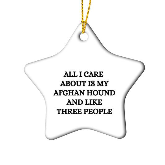 Funny Afghan Hound Dog Lover Christmas Unique Gift Ideas: Afghan Hound Dog Mom Dad Gifts for Christmas, Inspirational Quote Afghan Hound Dog Star Ornament, Gifts from Grandma to Grandkids