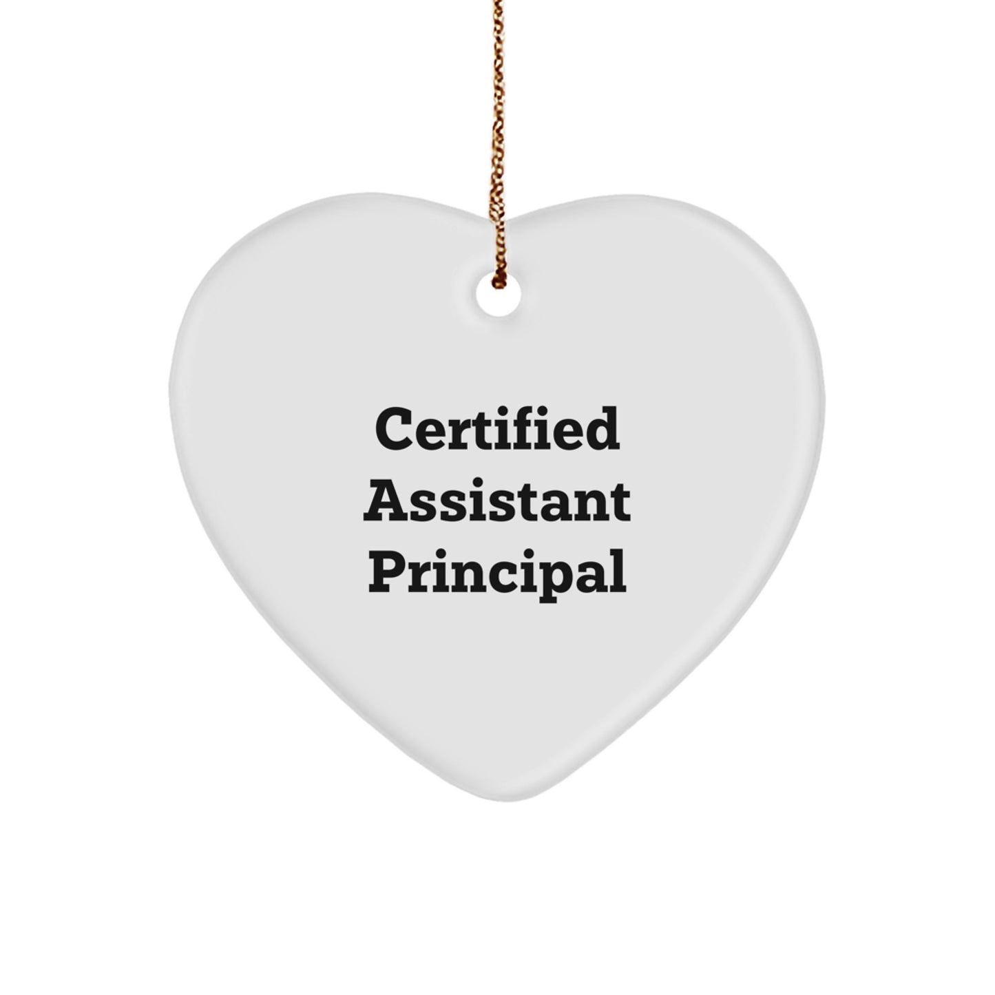 Funny Assistant Principal Christmas Unique Gift for Men from Coworkers - Heart Ornament with Inspirational Quote