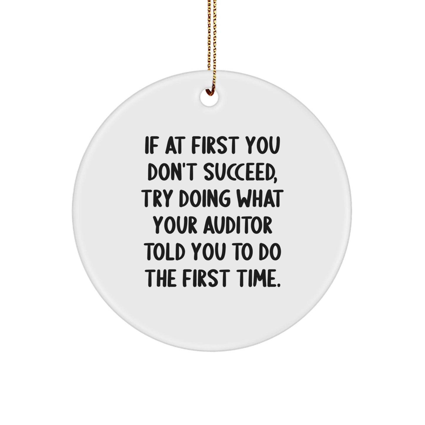 Funny Auditor Gifts, Circle Ornament with Inspirational Quote, Gifts from Men to Auditors for Christmas, Durable MDF Material