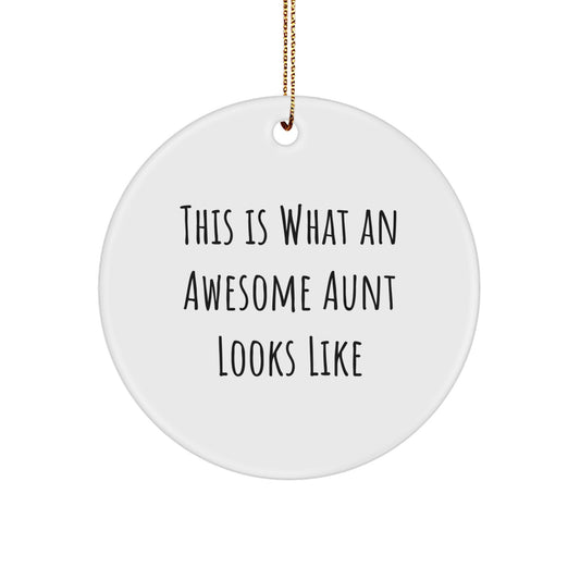 Funny Aunt Circle Ornament - This Is What An Awesome Aunt Looks Like Christmas Gifts