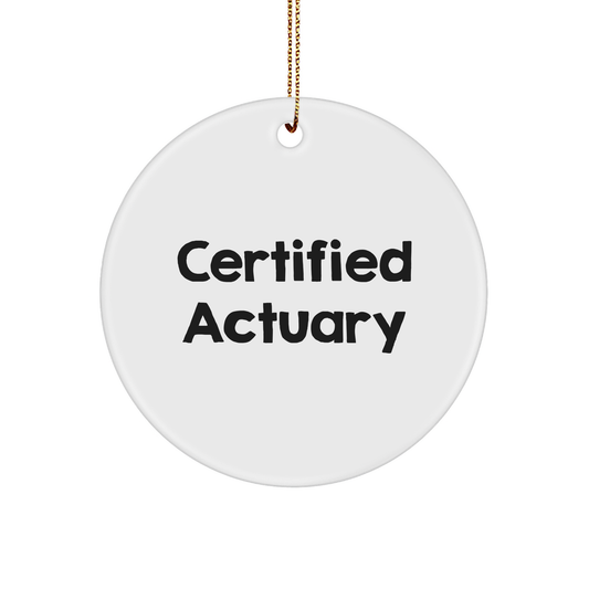 Funny Certified Actuary Gifts for Men, 'Certified Actuary' Circle Ornament, Christmas Unique Gifts from Friends