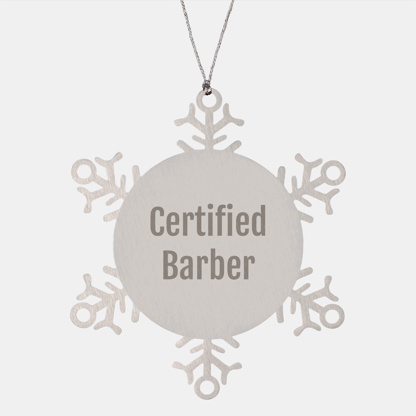 Funny Certified Barber Snowflake Ornament Gifts from Friends for Christmas, 'You're the Cutting Edge' - Unique Barber Gift