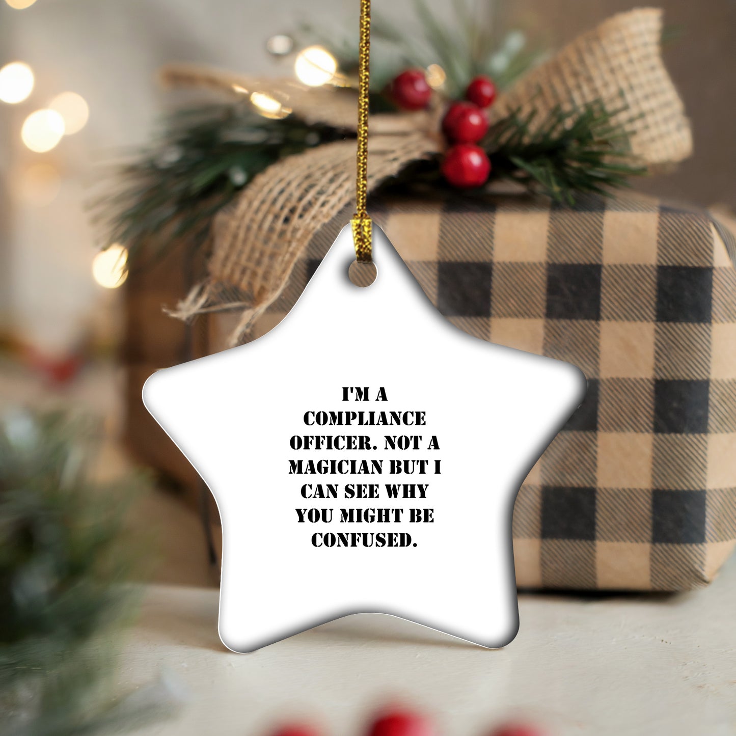 Funny Compliance Officer Gifts, Star Ornament for Compliance Officer, I'm A Compliance Officer, Not A Magician, Gifts from Friends for Compliance Officer at Christmas