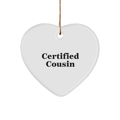 Funny Cousin Heart Ornament Gifts from Family for Cousin Christmas Unique