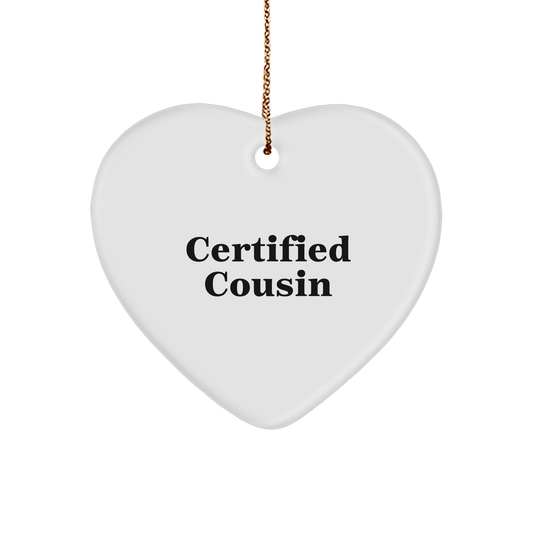 Funny Cousin Heart Ornament Gifts from Family for Cousin Christmas Unique