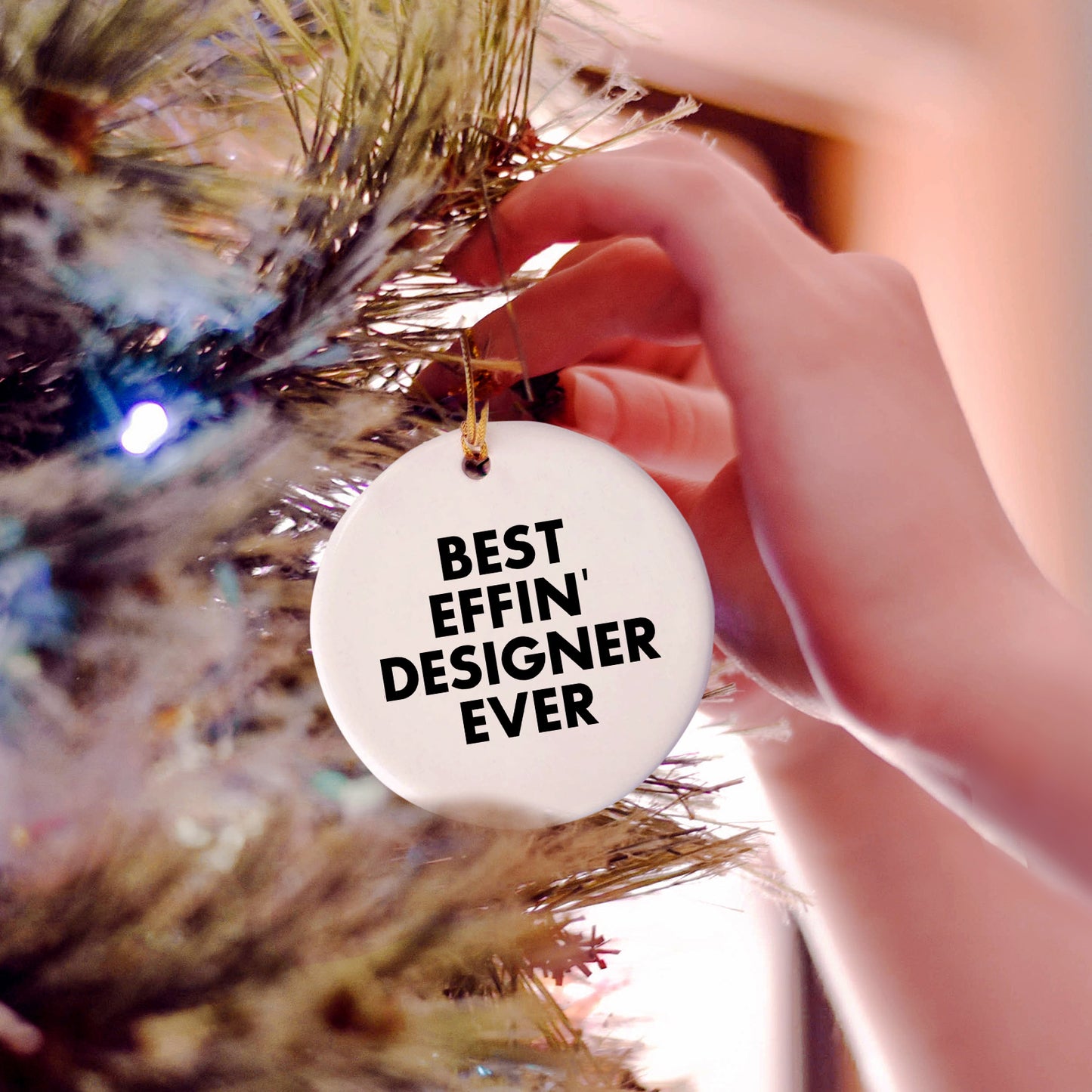 Funny Designer Circle Ornament Gifts from Best Effin' Designer Ever, Perfect for Christmas - Gifts for Designer, Friends, or Family