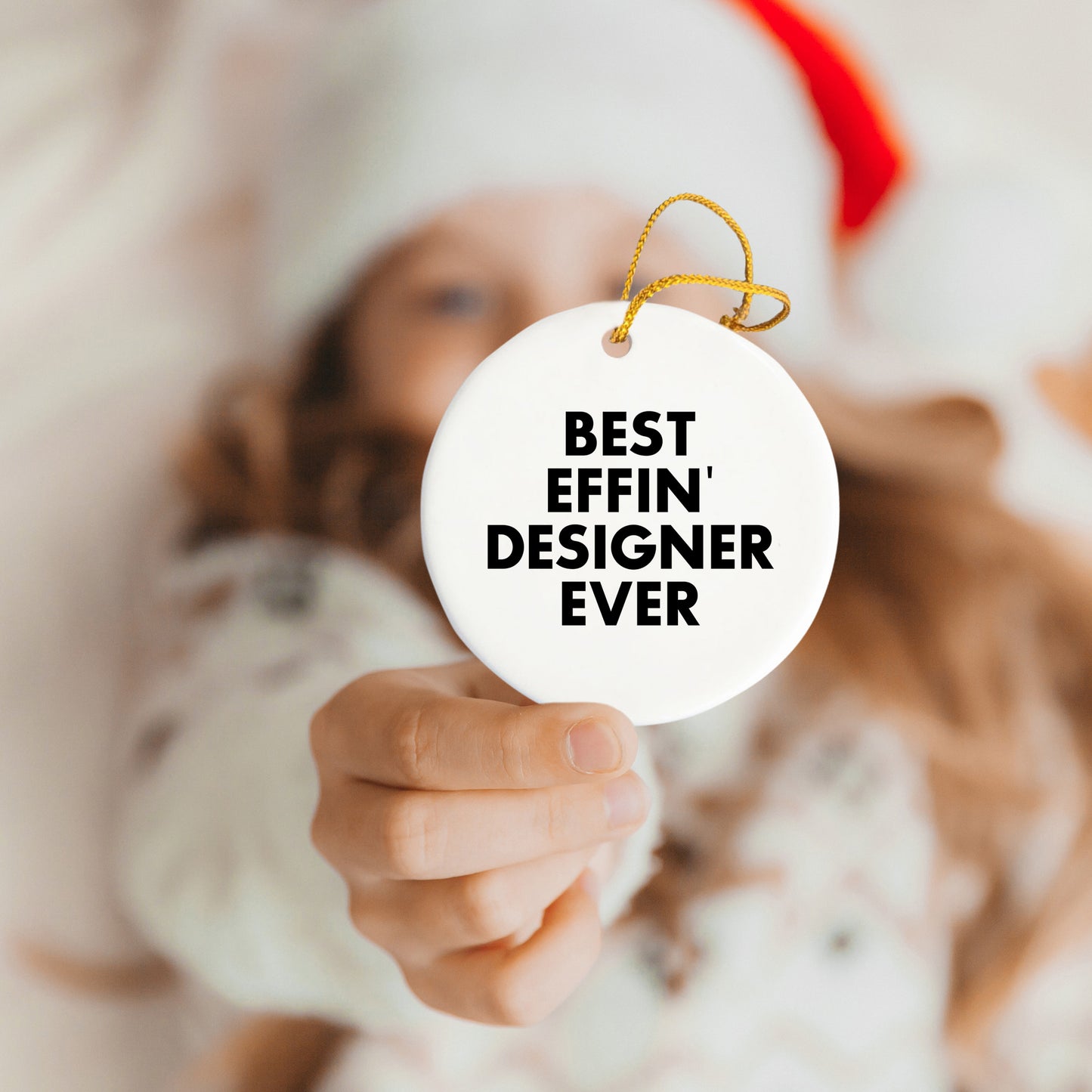 Funny Designer Circle Ornament Gifts from Best Effin' Designer Ever, Perfect for Christmas - Gifts for Designer, Friends, or Family