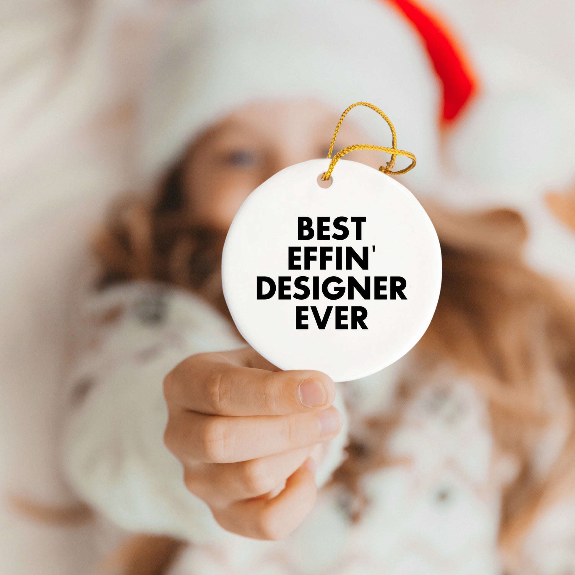 Funny Designer Circle Ornament Gifts from Best Effin' Designer Ever, Perfect for Christmas - Gifts for Designer, Friends, or Family