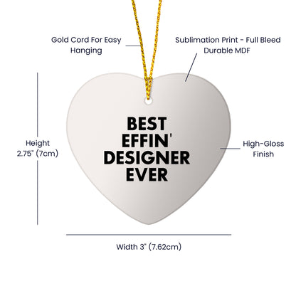 Funny Designer Gifts from Best Effin' Ever - Heart Ornament for Christmas