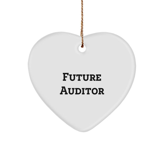 Funny Future Auditor Christmas Unique Gifts from Friends, Inspirational Heart Ornament for Auditor, Auditor Gifts