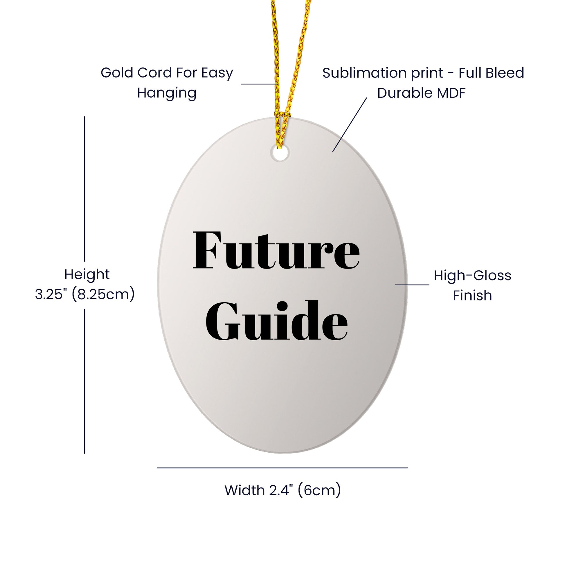 Funny Future Guide Gifts Oval Ornament for Men, Women, Friends and Family Christmas Memorable Presents from Guide Enthusiasts, Guide Lovers, Guide Addicts