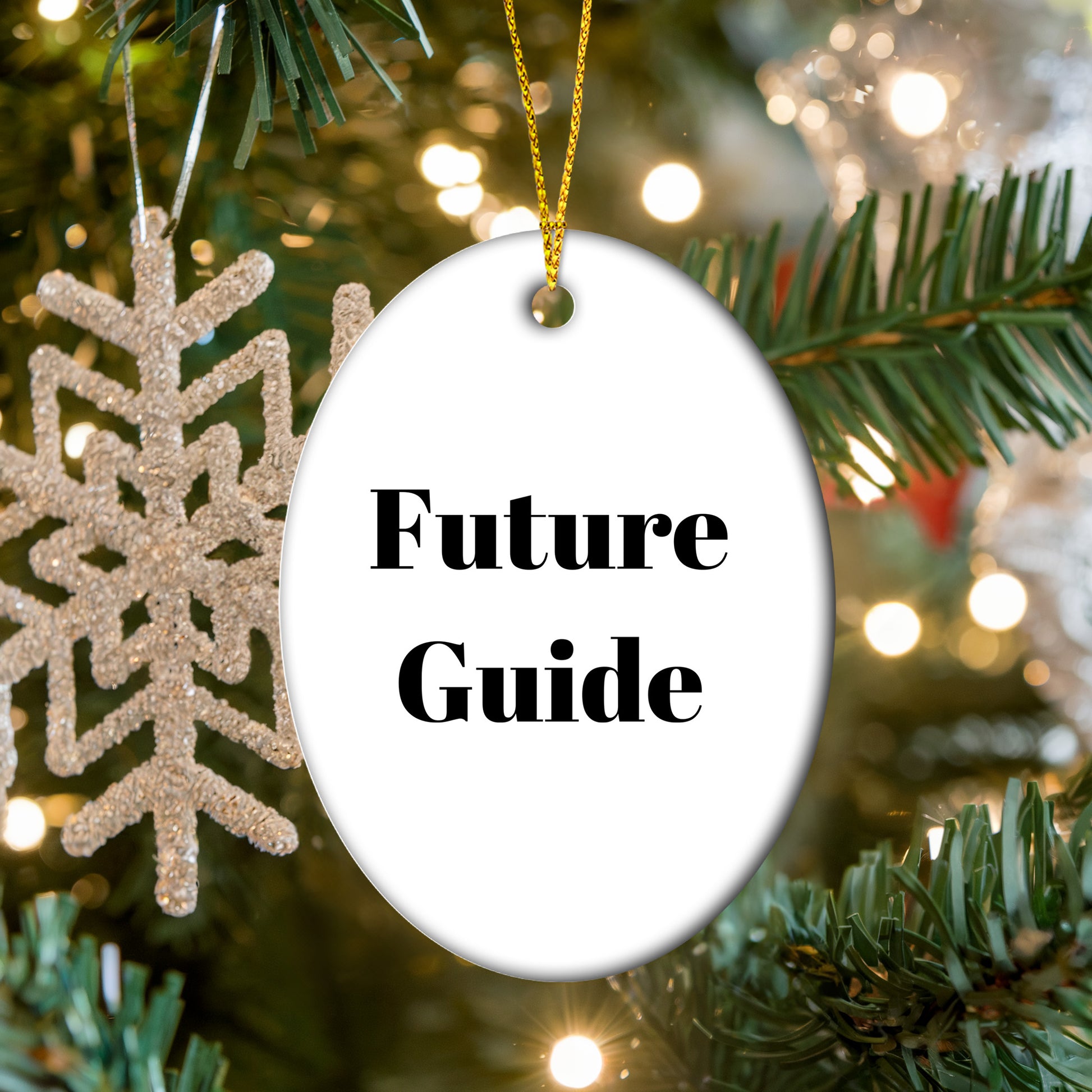 Funny Future Guide Gifts Oval Ornament for Men, Women, Friends and Family Christmas Memorable Presents from Guide Enthusiasts, Guide Lovers, Guide Addicts