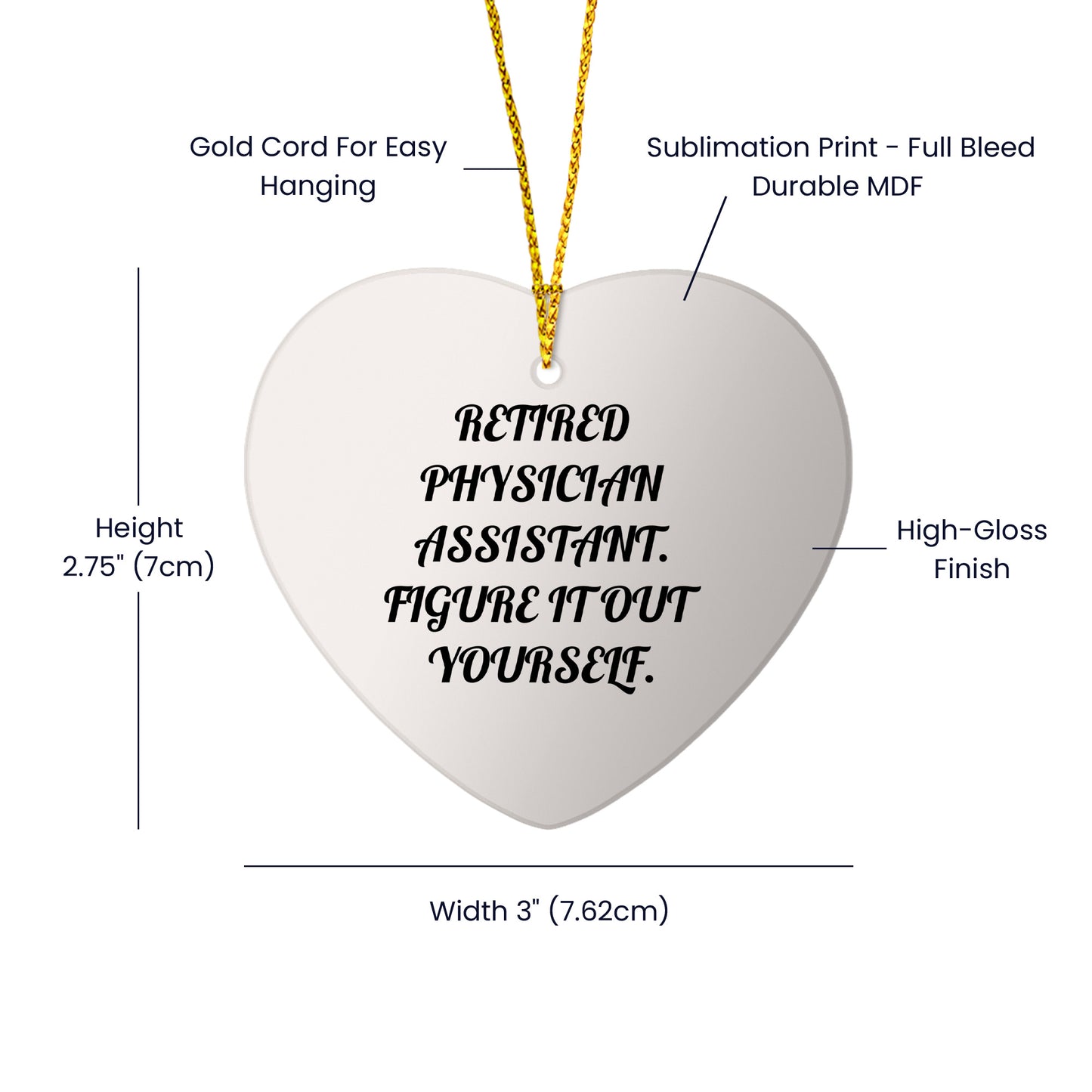 Funny Gifts from Retired Physician Assistants Figure It Out Yourself Heart Ornament for Physician Assistant Christmas Unique Gifts