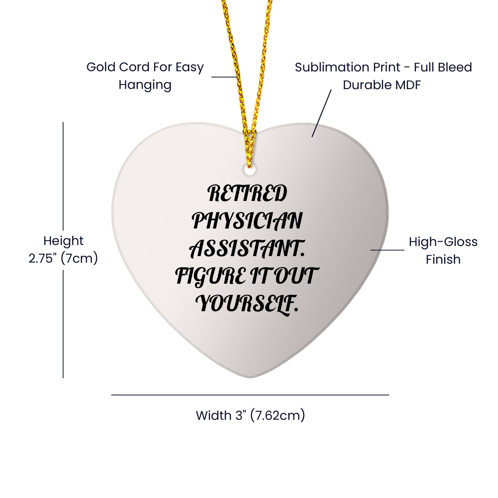 Funny Gifts from Retired Physician Assistants Figure It Out Yourself Heart Ornament for Physician Assistant Christmas Unique Gifts