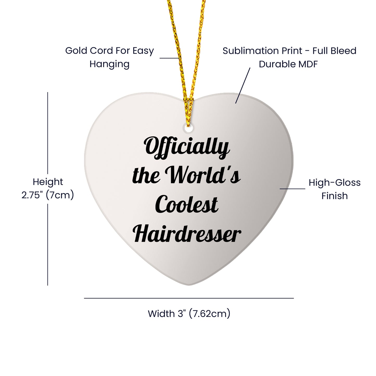 Funny Hairdresser Gifts from Friends to Hairdresser, Heart Ornament for Christmas