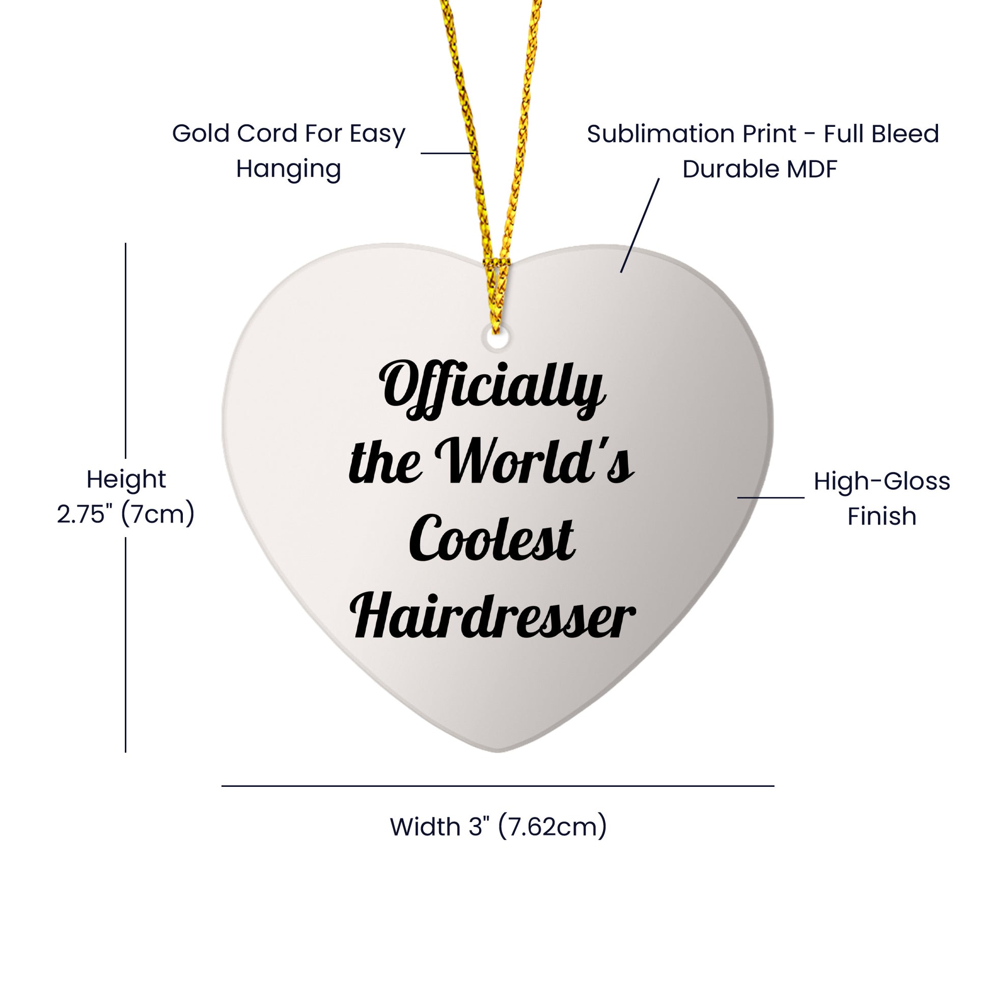 Funny Hairdresser Gifts from Friends to Hairdresser, Heart Ornament for Christmas