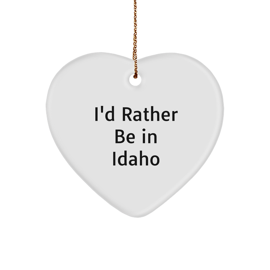 Funny Idaho Heart Ornament Gifts for Friends from I'd Rather Be In Idaho, Christmas Unique Presents