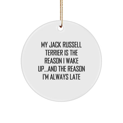 Funny Jack Russell Terrier Dog Gifts from Friends, Christmas Unique Circle Ornaments