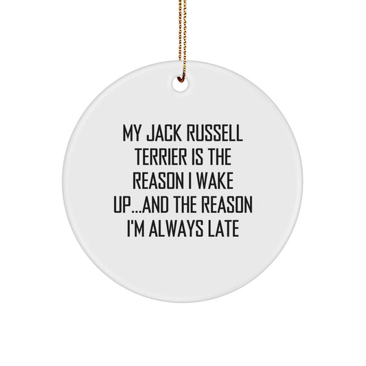 Funny Jack Russell Terrier Dog Gifts from Friends, Christmas Unique Circle Ornaments