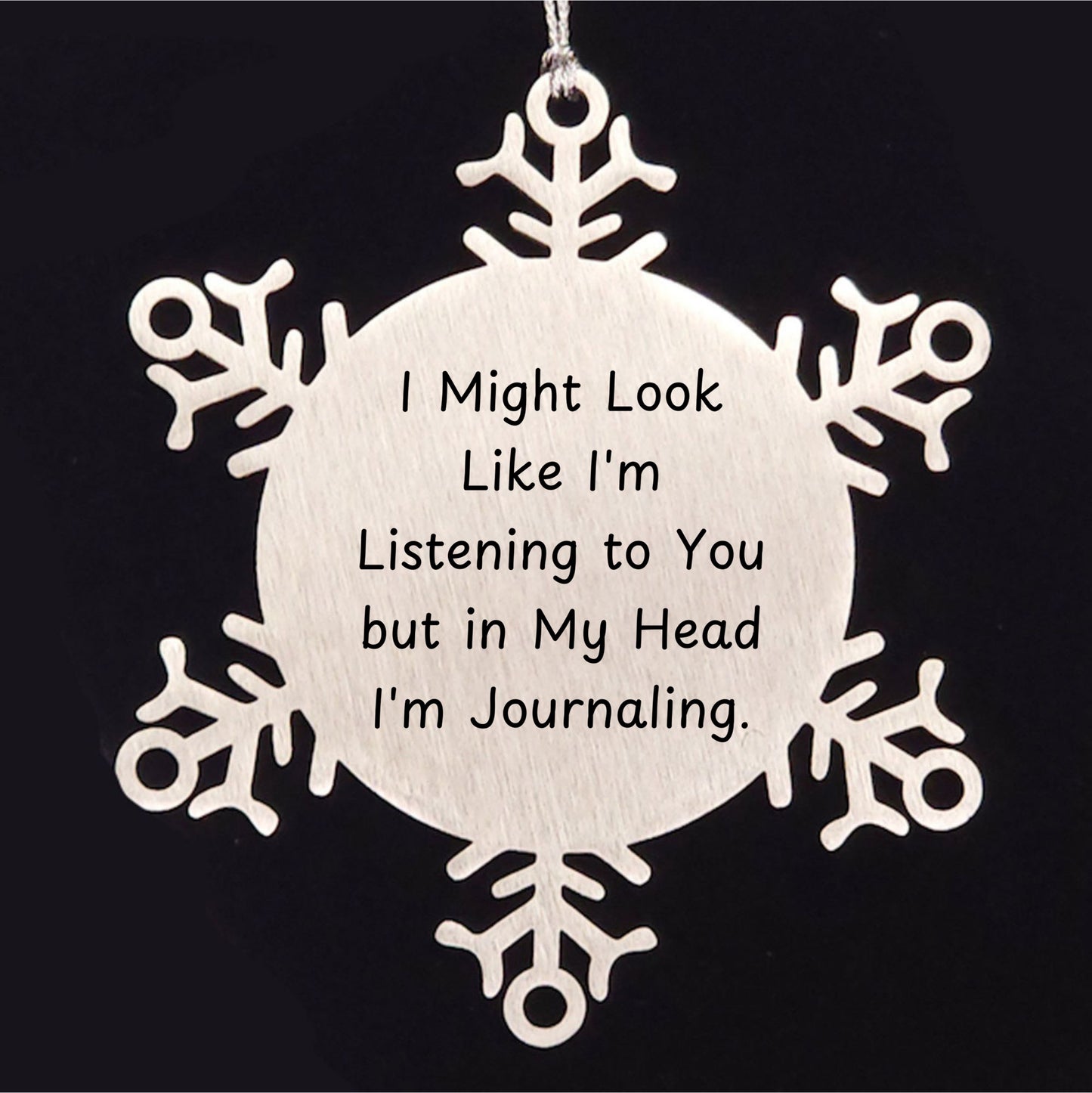 Funny Journaling Snowflake Ornament Gifts from Friends, Perfect for Journaling Women, Inspirational Christmas Unique Gifts