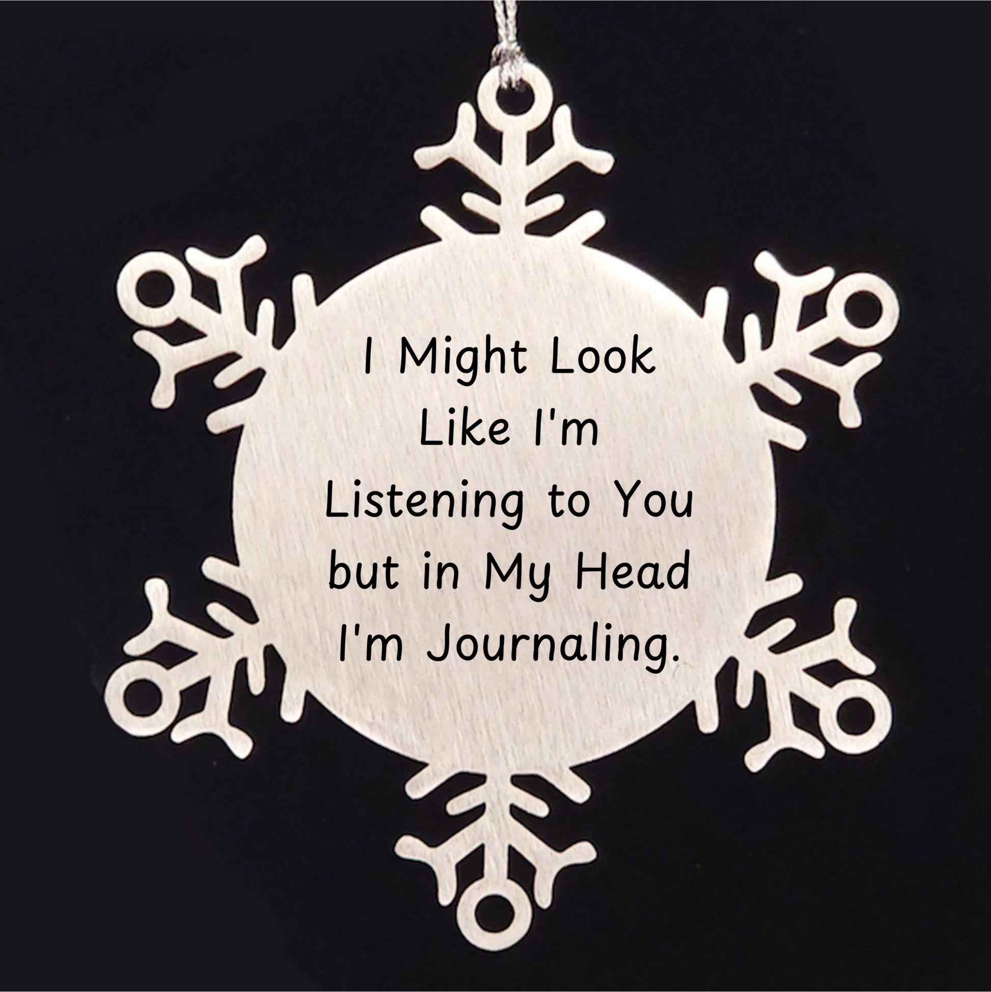 Funny Journaling Snowflake Ornament Gifts from Friends, Perfect for Journaling Women, Inspirational Christmas Unique Gifts