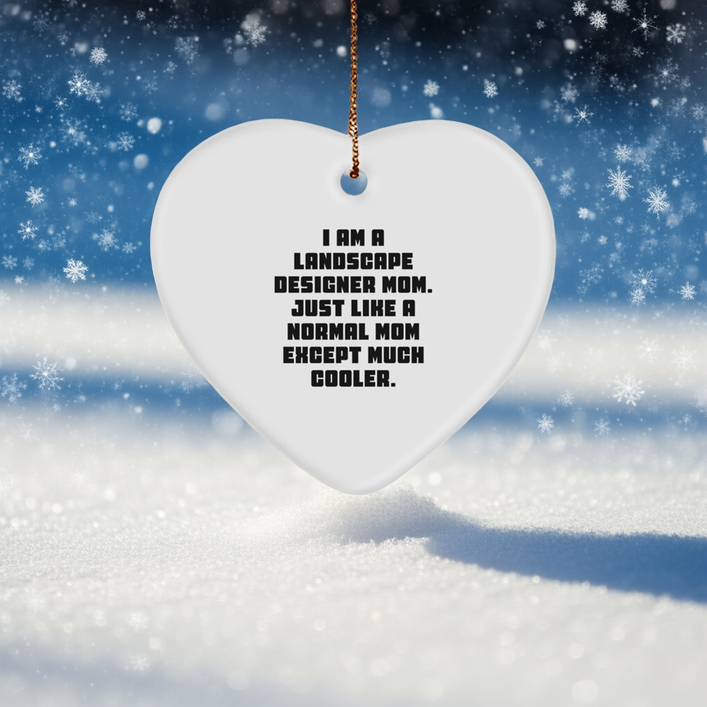 Funny Landscape Designer Gifts - I Am A Landscape Designer Mom Heart Ornament for Christmas