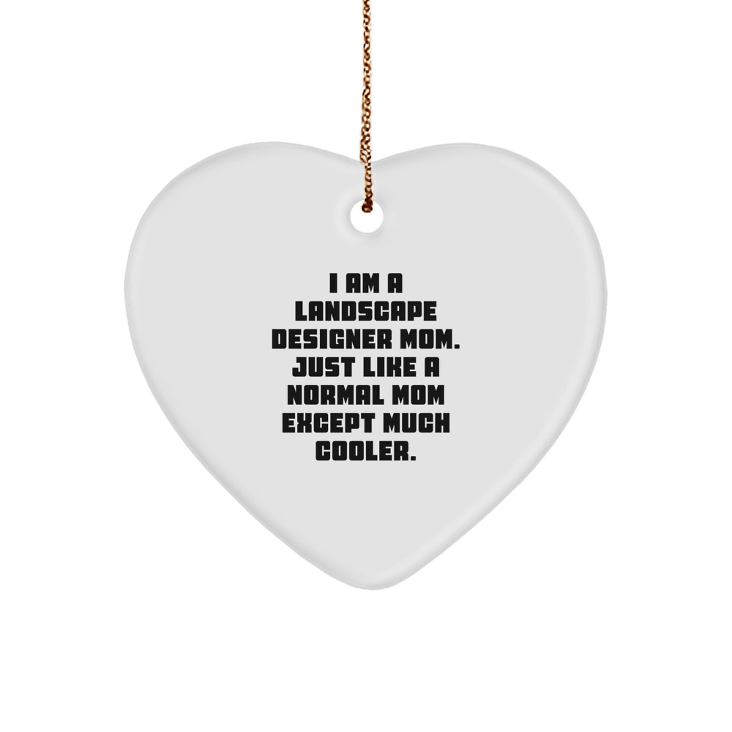 Funny Landscape Designer Gifts - I Am A Landscape Designer Mom Heart Ornament for Christmas
