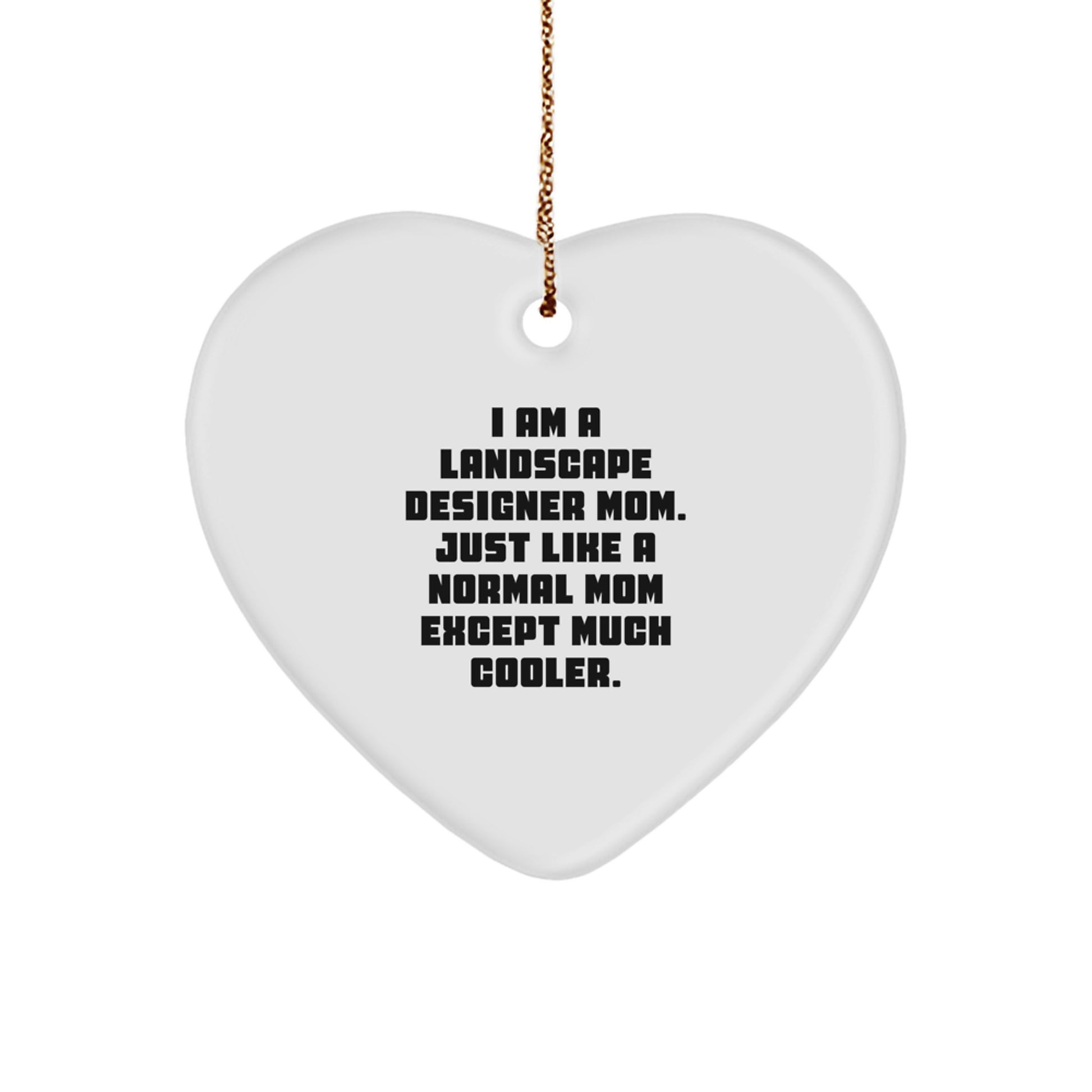 Funny Landscape Designer Gifts - I Am A Landscape Designer Mom Heart Ornament for Christmas