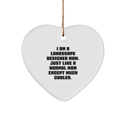 Funny Landscape Designer Gifts - I Am A Landscape Designer Mom Heart Ornament for Christmas