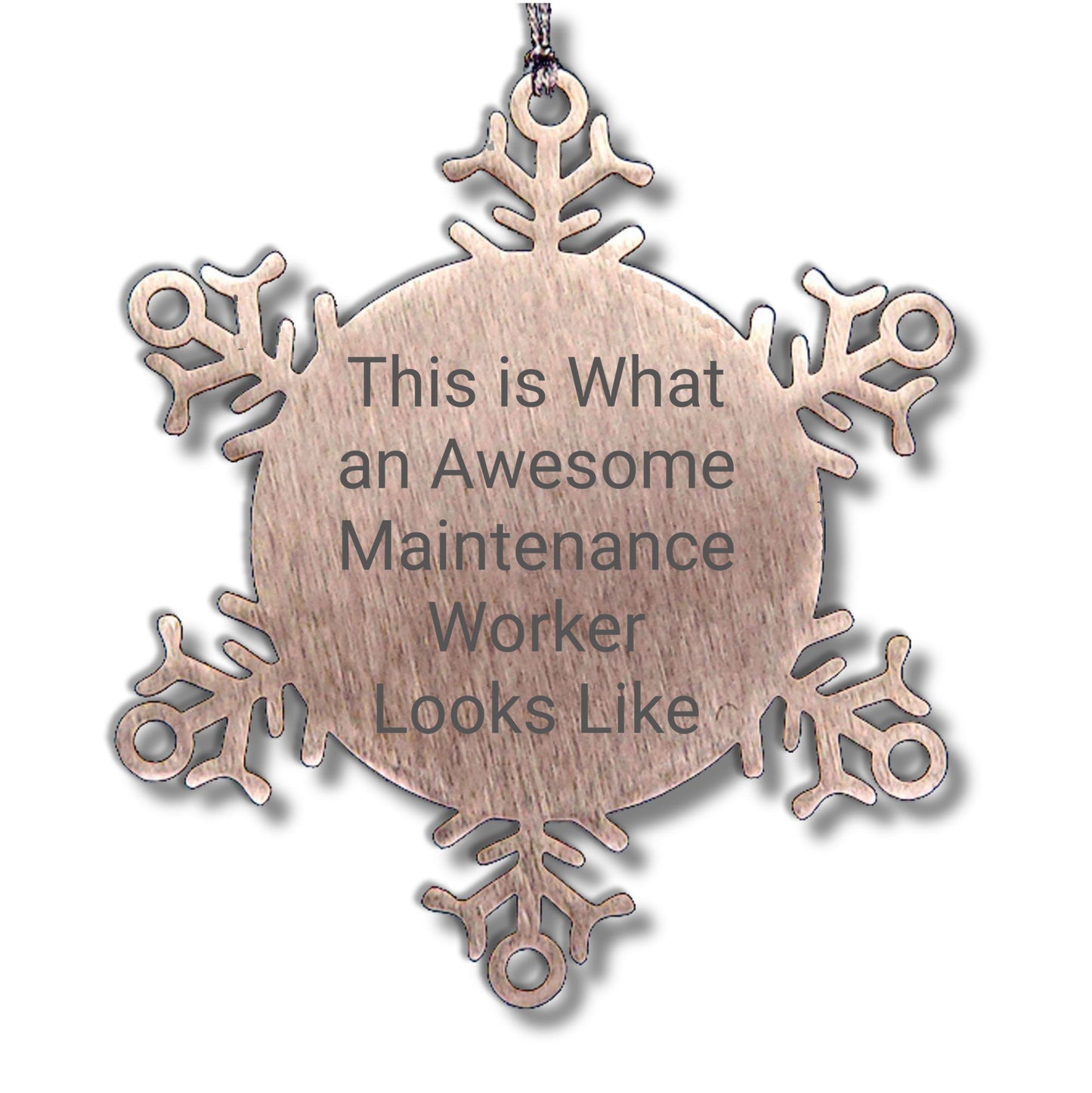 Funny Maintenance Worker Gifts, Snowflake Ornament for Men, Women, Coworkers, and Friends - 'This Is What An Awesome Maintenance Worker Looks Like' Christmas Unique Gifts from Family