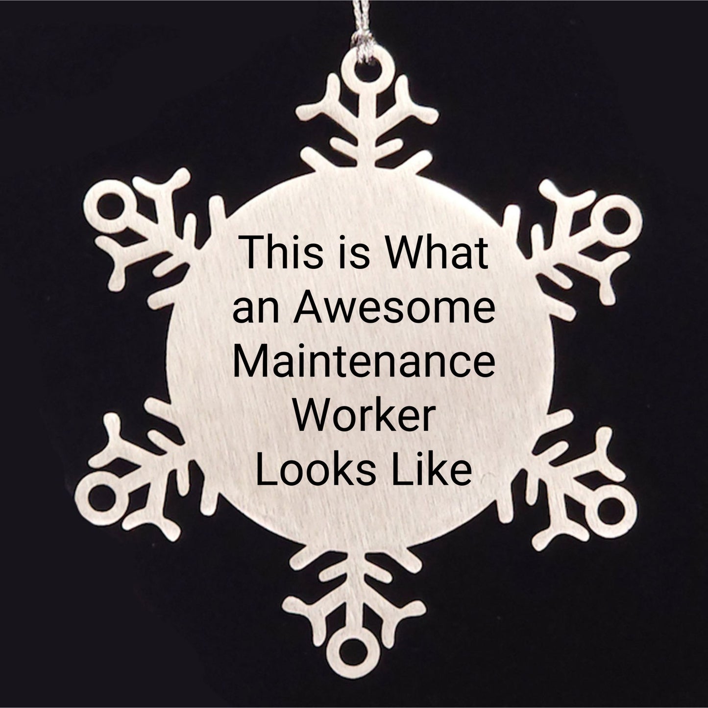 Funny Maintenance Worker Gifts, Snowflake Ornament for Men, Women, Coworkers, and Friends - 'This Is What An Awesome Maintenance Worker Looks Like' Christmas Unique Gifts from Family