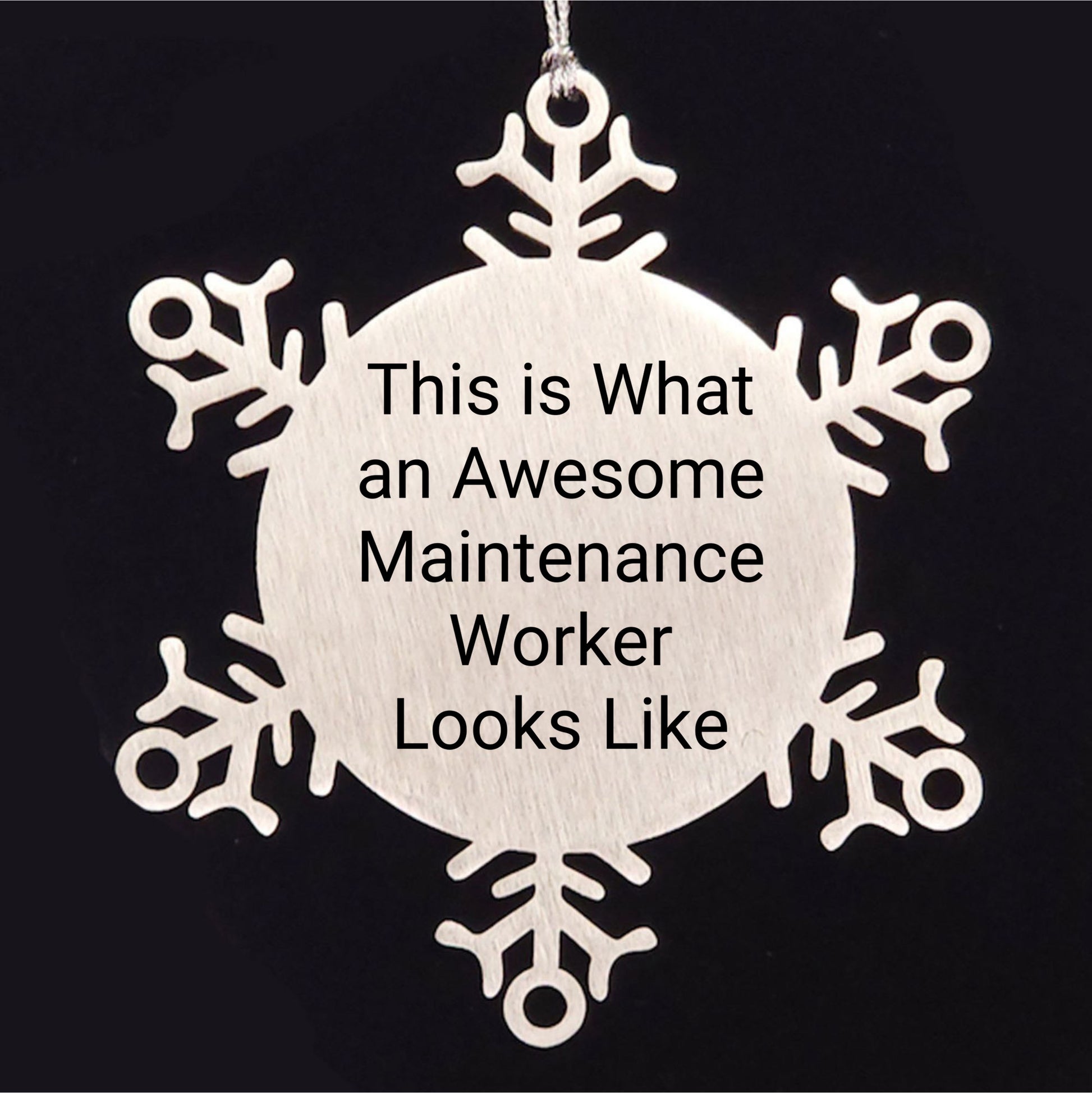 Funny Maintenance Worker Gifts, Snowflake Ornament for Men, Women, Coworkers, and Friends - 'This Is What An Awesome Maintenance Worker Looks Like' Christmas Unique Gifts from Family