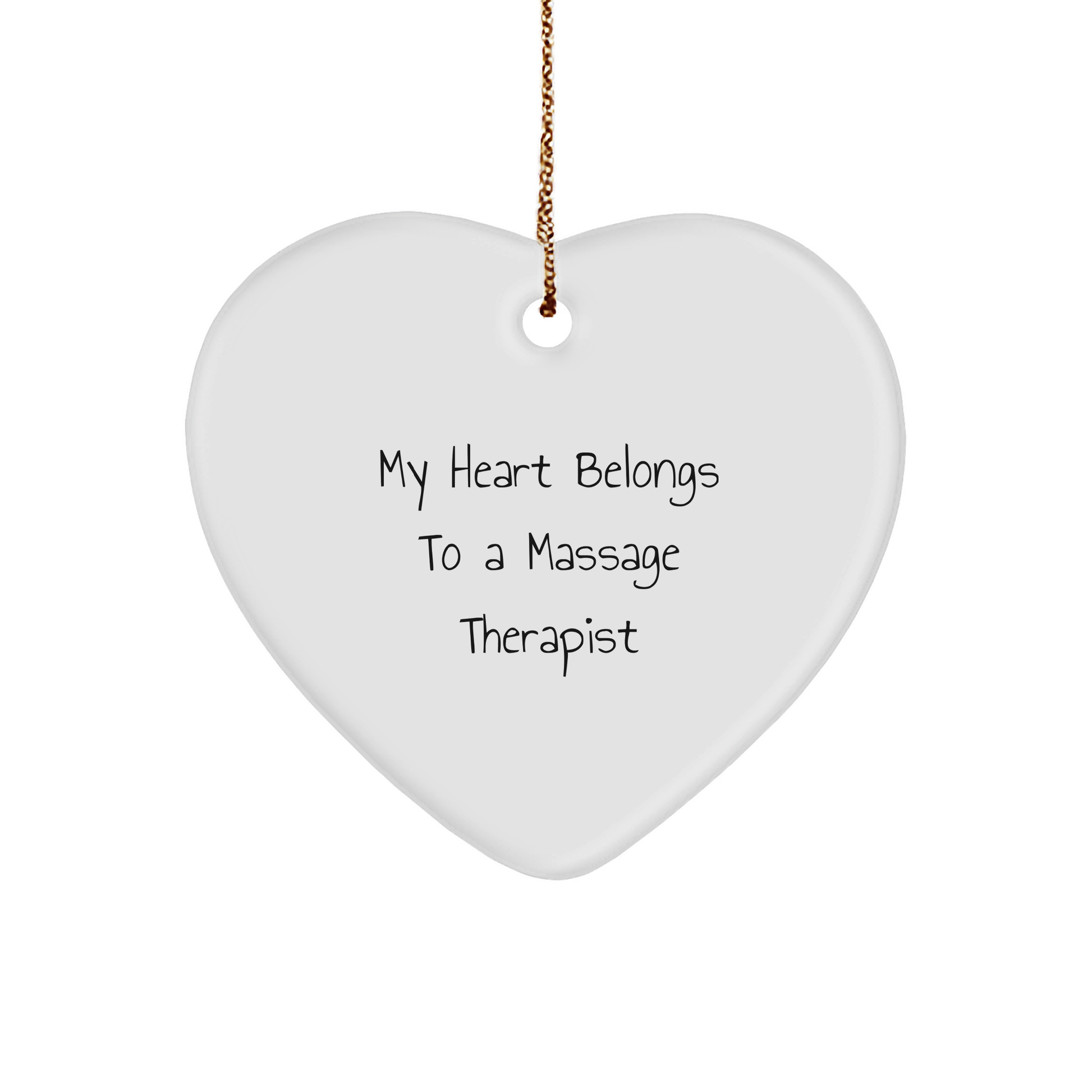 Funny Massage Therapist Christmas Ornament - My Heart Belongs To A Massage Therapist Romantic Christmas Gift