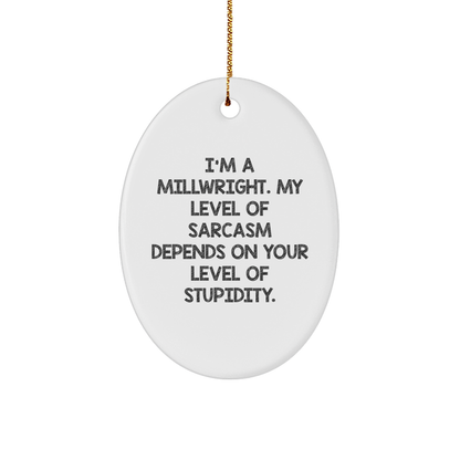Funny Millwright Gifts from Men to Friends - Oval Ornament with Sarcasm Quote, Perfect for Christmas Unique Gifts