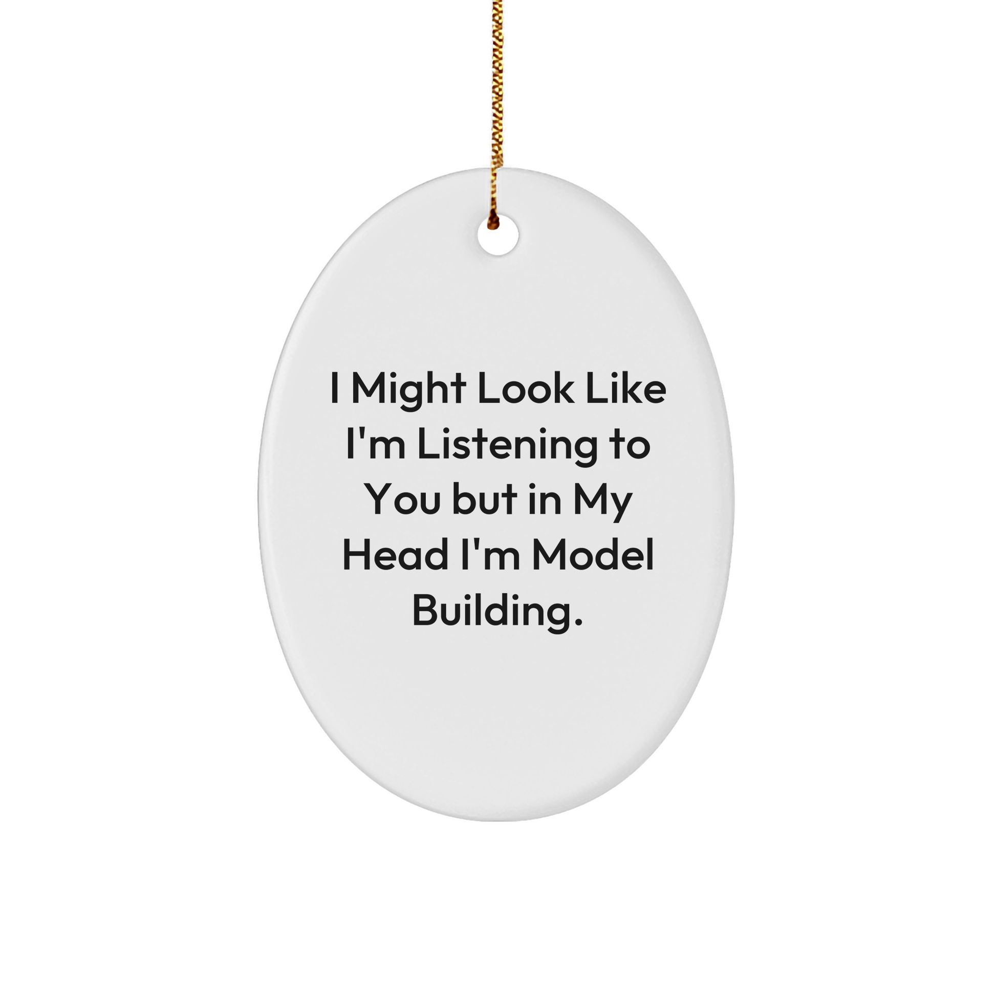 Funny Model Building Oval Ornament Gifts from Friends, Christmas Unique Model Building Gifts for Men, Model Building Enthusiasts