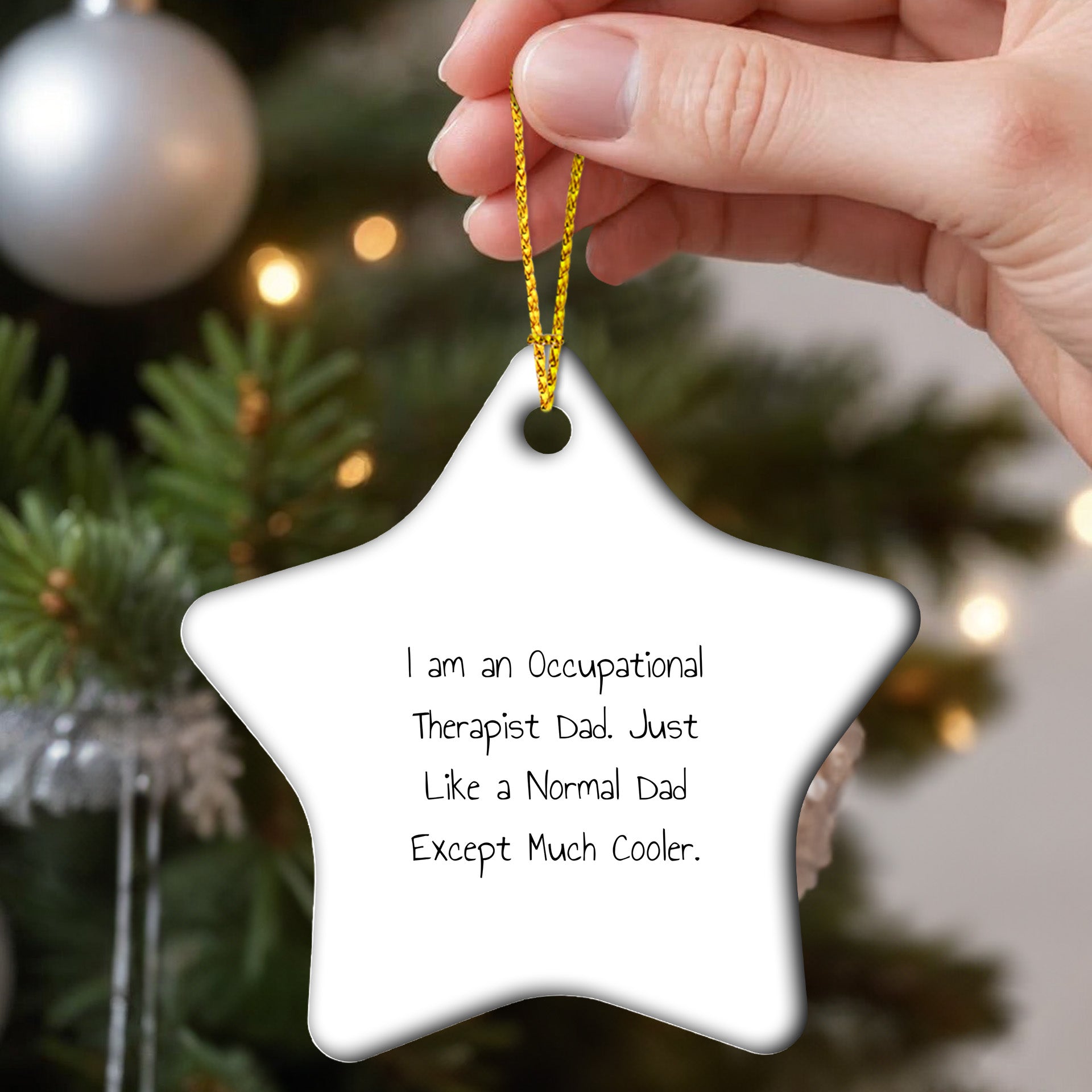 Funny Occupational Therapist Gifts from Dad - Unique Star Ornament for Occupational Therapist Christmas