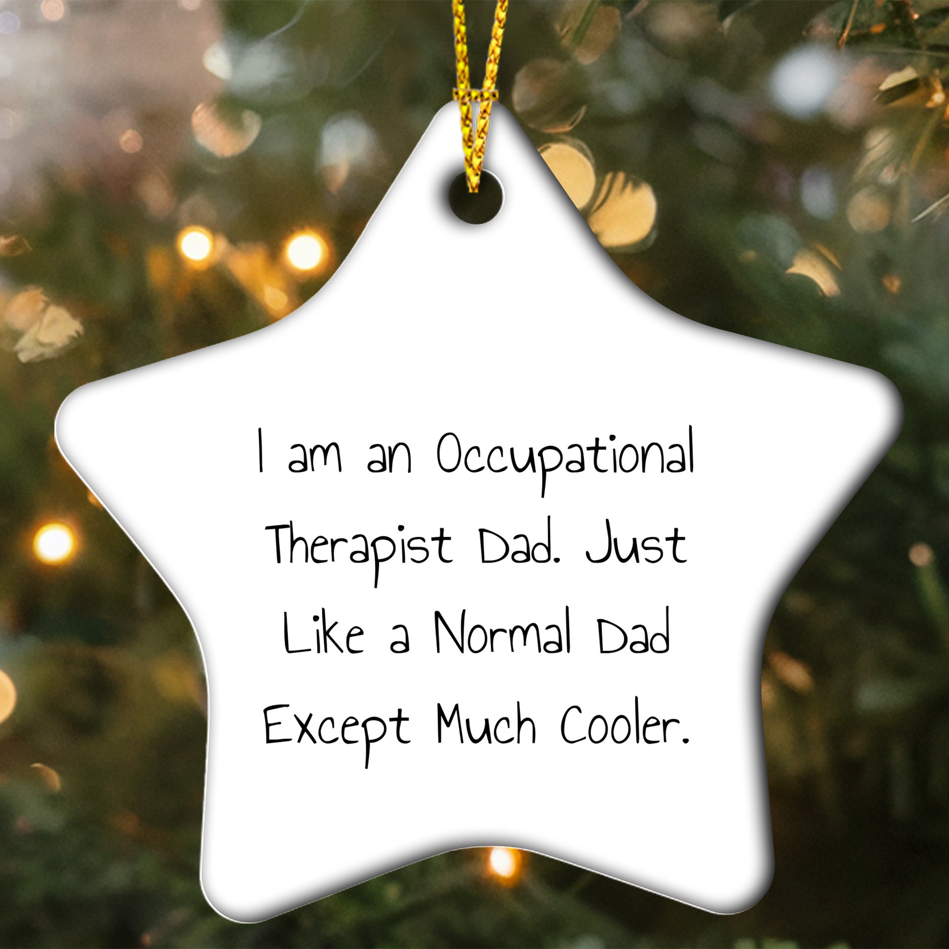 Funny Occupational Therapist Gifts from Dad - Unique Star Ornament for Occupational Therapist Christmas