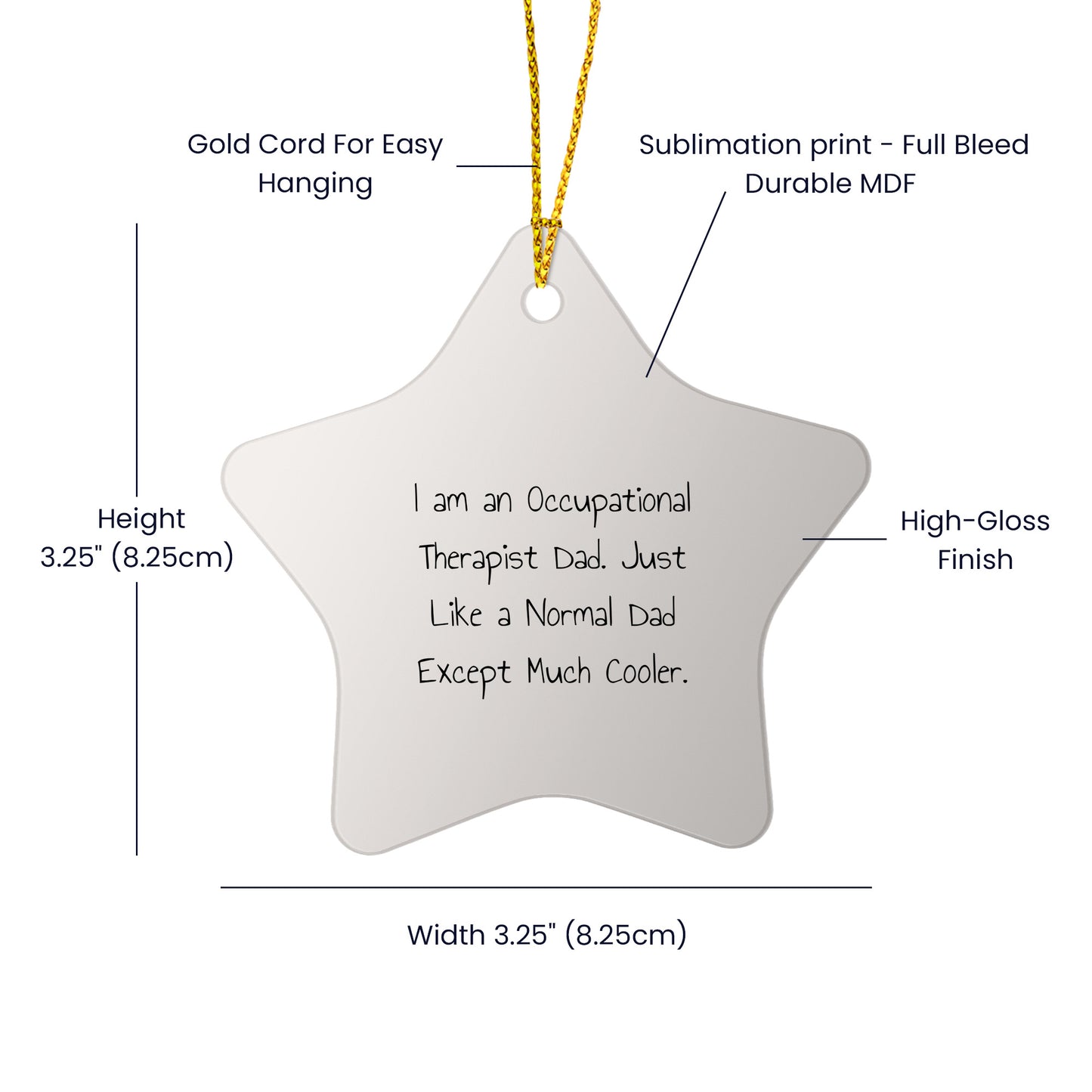 Funny Occupational Therapist Gifts from Dad - Unique Star Ornament for Occupational Therapist Christmas