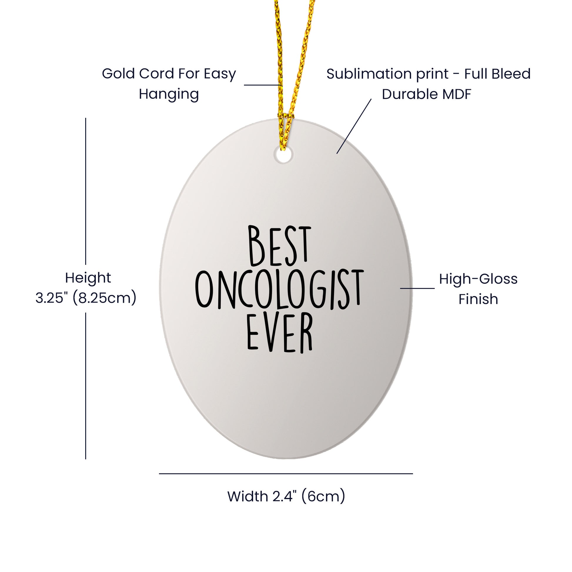 Funny Oncologist Gift Ideas Gifts from Men to Oncologist Friends Christmas Unique Oval Ornament